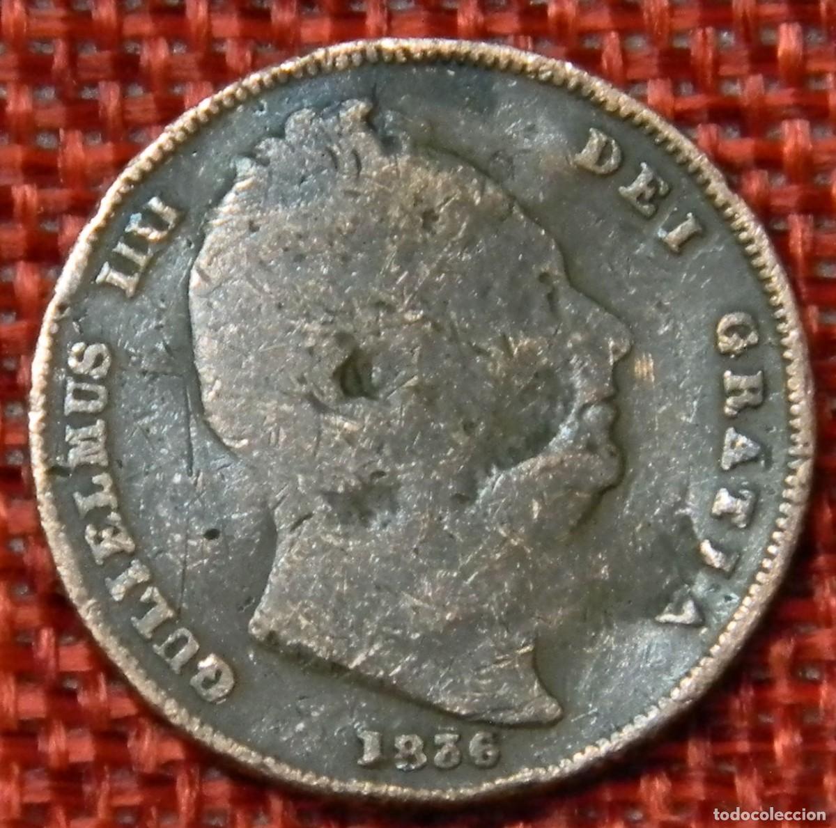 Monedas antiguas de Europa: Reino Unido - United Kingdom - A&ntilde;o 1836 - Farthing - Rey Guillermo IV - Guilielnus IIII