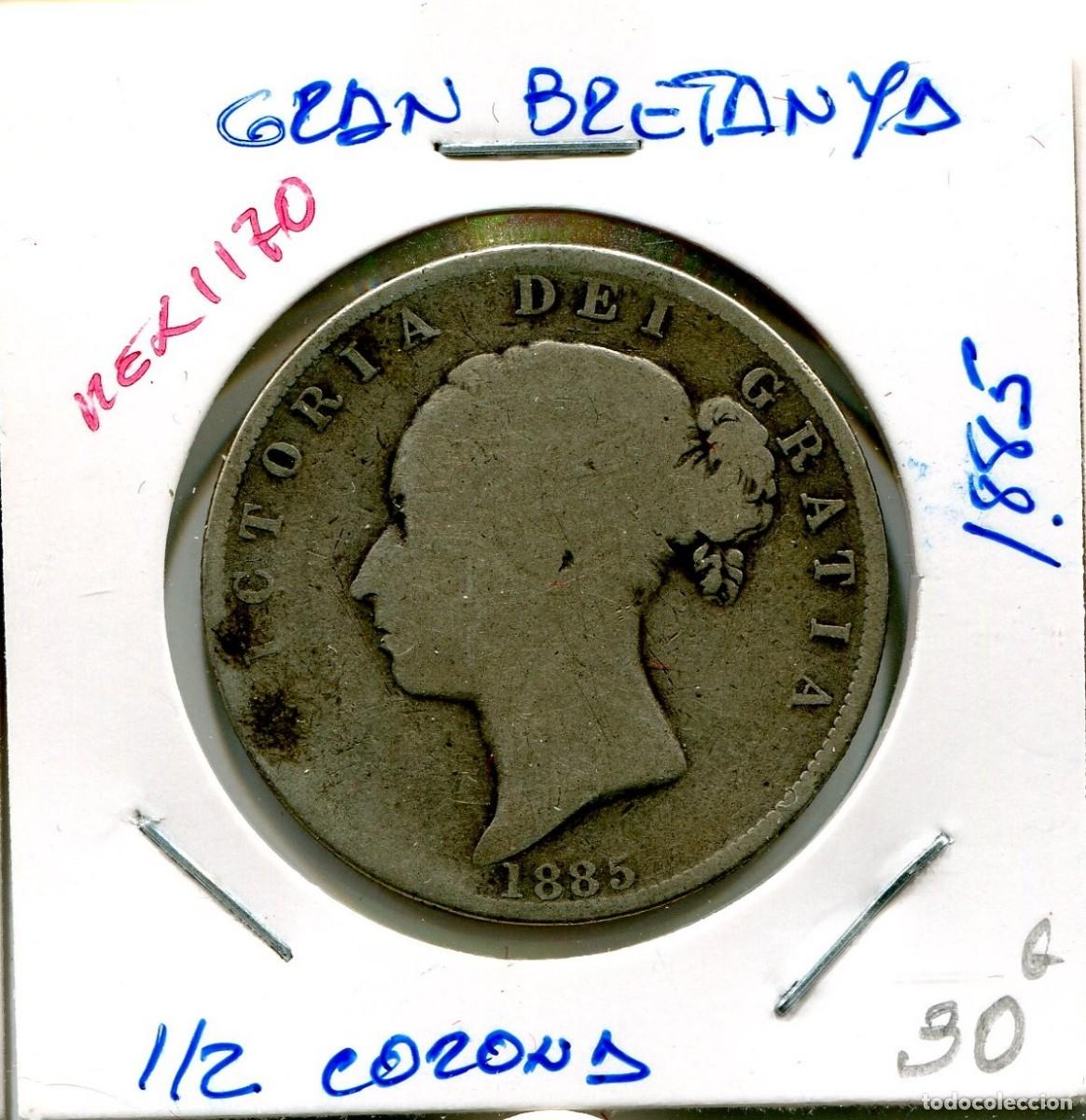 Monedas antiguas de Europa: MEDIA CORONA A&Ntilde;O 1895 GRAN BRETA&Ntilde;A ( MEX1170 )