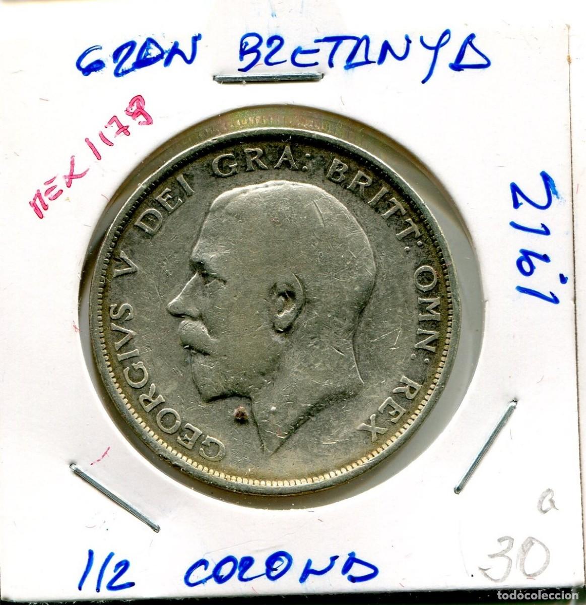 Monedas antiguas de Europa: MEDIA CORONA A&Ntilde;O 1912 GRAN BRETA&Ntilde;A ( MEX1173 )