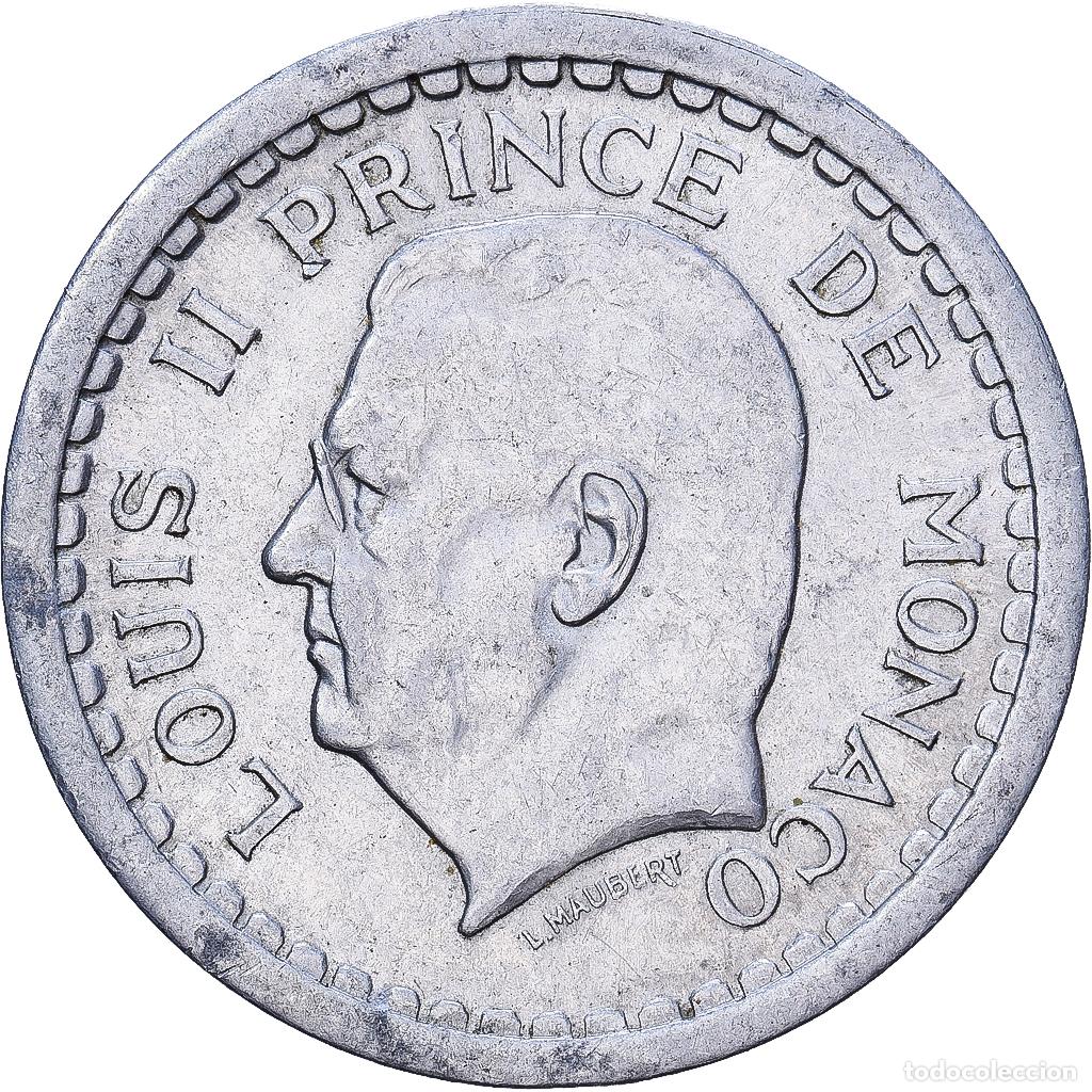 Monedas antiguas de Europa: [#1252553] M&oacute;naco, Louis II, 2 Francs, 1943, Paris, Aluminio, MBC