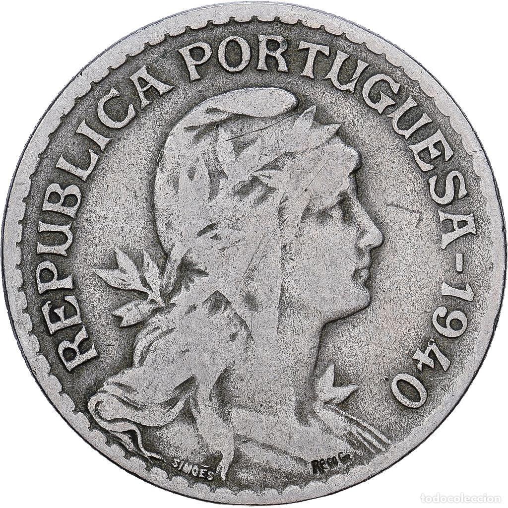 Monedas antiguas de Europa: [#1252558] Portugal, 1 Escudo, 1940, Lisbon, N&iacute;quel - lat&oacute;n, BC+