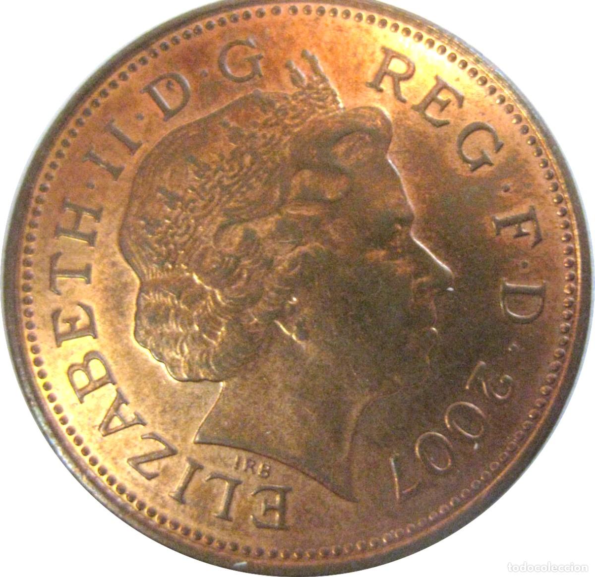 Monedas antiguas de Europa: Reino Unido, 2 peniques 2007 &rdquo;Isabel II - 1982/2022&rdquo; KM#936a. Usada, bonita, fotos.