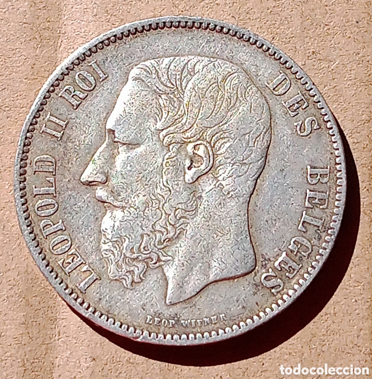 Monedas antiguas de Europa: B&eacute;lgica - 5 francos 1873 plata - Bc