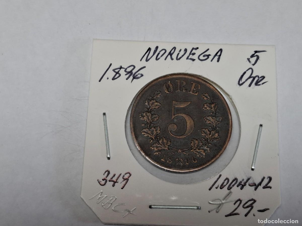 Monedas antiguas de Europa: 5 ORE de 1896 KM 349 NORUEGA en MBC+