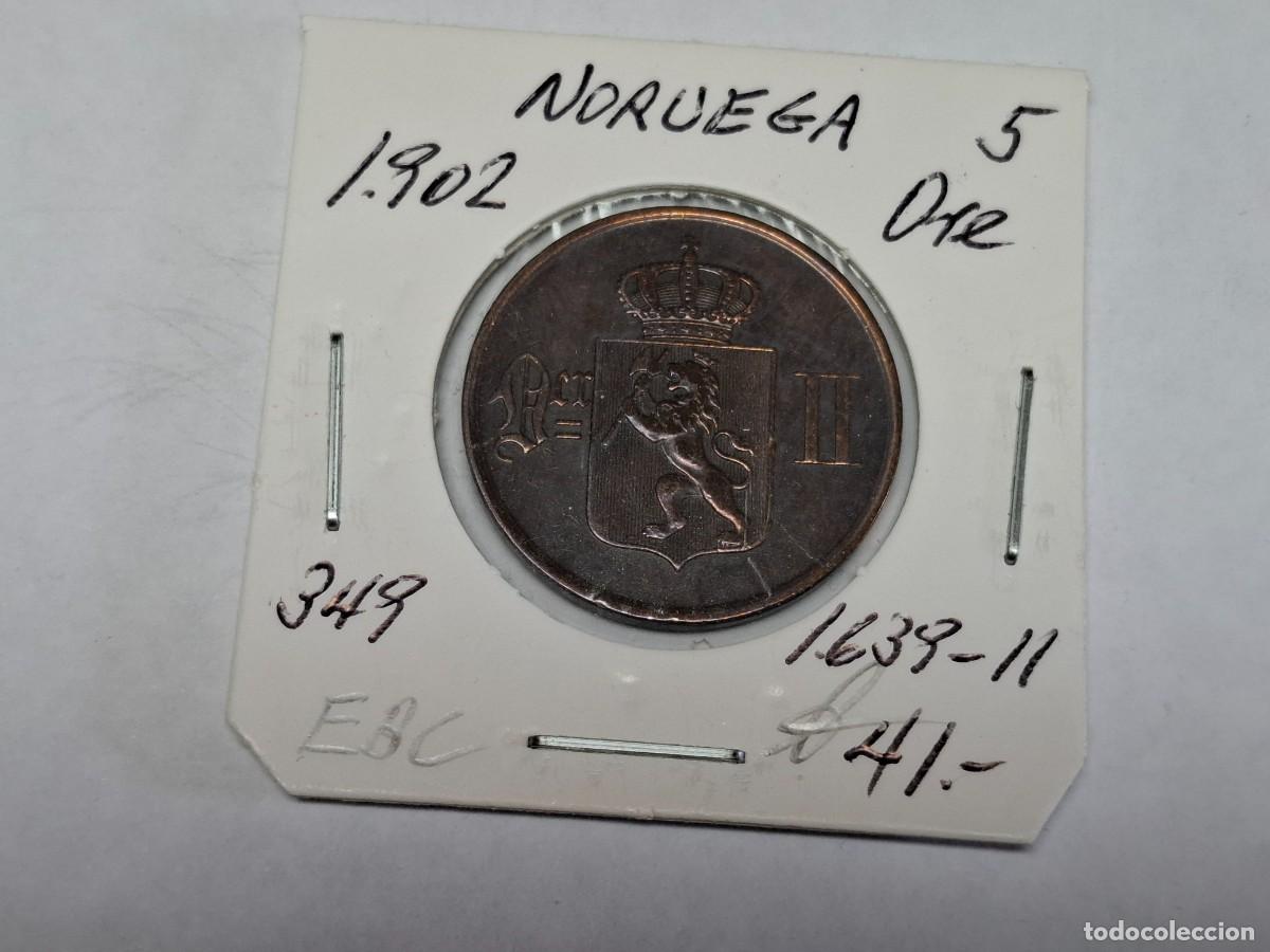 Monedas antiguas de Europa: 5 ORE de 1902 KM 349 NORUEGA en EBC