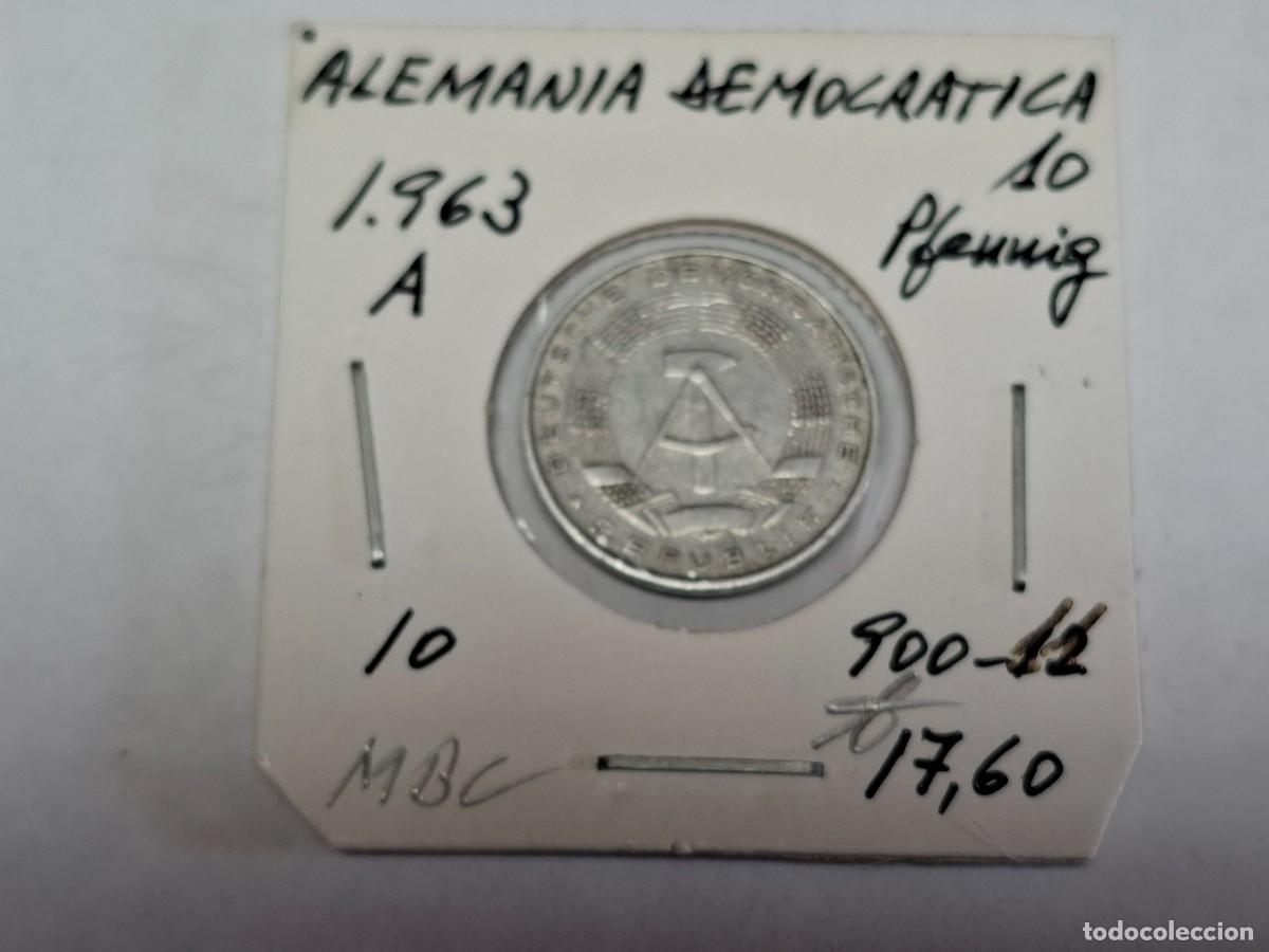 Monedas antiguas de Europa: 10 PFENNING de 1963 A KM 10 ALEMANIA DEMOCRATICA en MBC