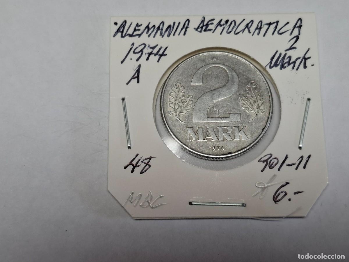 Monedas antiguas de Europa: 2 MARKS de 1974 A KM 48 ALEMANIA DEMOCRATICA en MBC