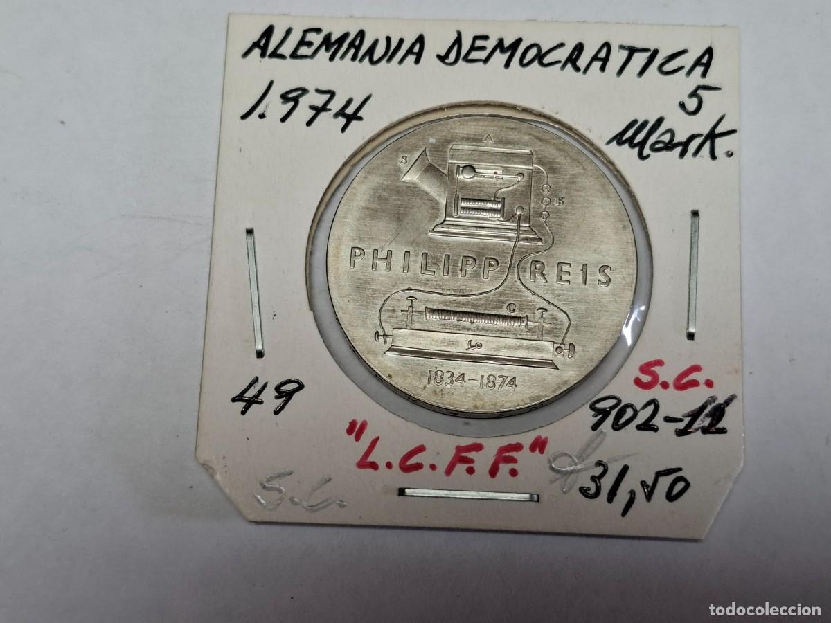 Monedas antiguas de Europa: 5 MARKS de 1974 A KM 49 ALEMANIA DEMOCRATICA en SIN CIRCULAR