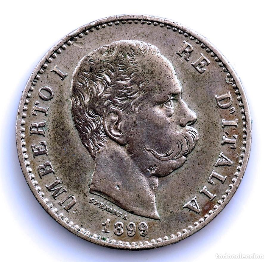 Monedas antiguas de Europa: SC. Italia-Umberto I. 1 Lira 1899 R. Roma. MBC+/VF+ Plata 5 g.