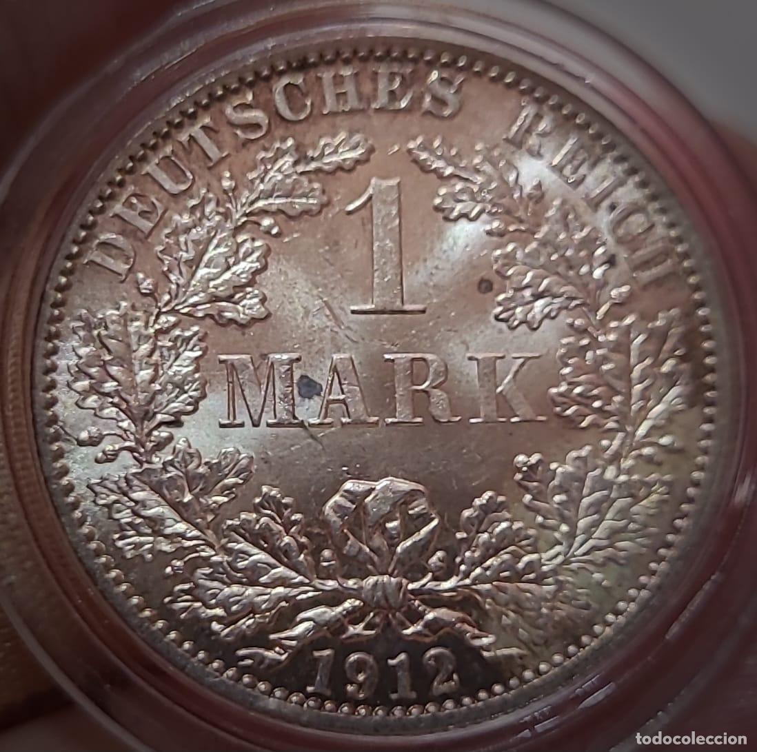 Monedas antiguas de Europa: 1 marco de plata de Alemania 1912 CECA A de Berlin, 1 reichsmark EBC+/SC