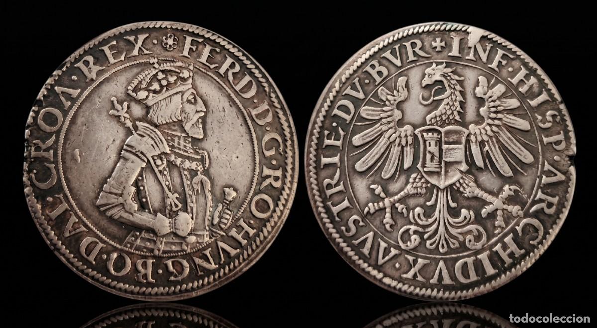 Old Coins of Europe: Austria Fernando I - Thaler 1521-1564 Ceca Hall (Tirol) Dav EC I# 8030 Plata