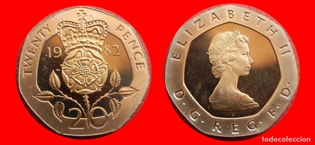 Monedas antiguas de Europa: 20 PENIQUES PENCE 1982 SIN CIRCULAR PROOF PROCEDENTE DE BLISTER INGLATERRA REINO UNIDO-9316SC