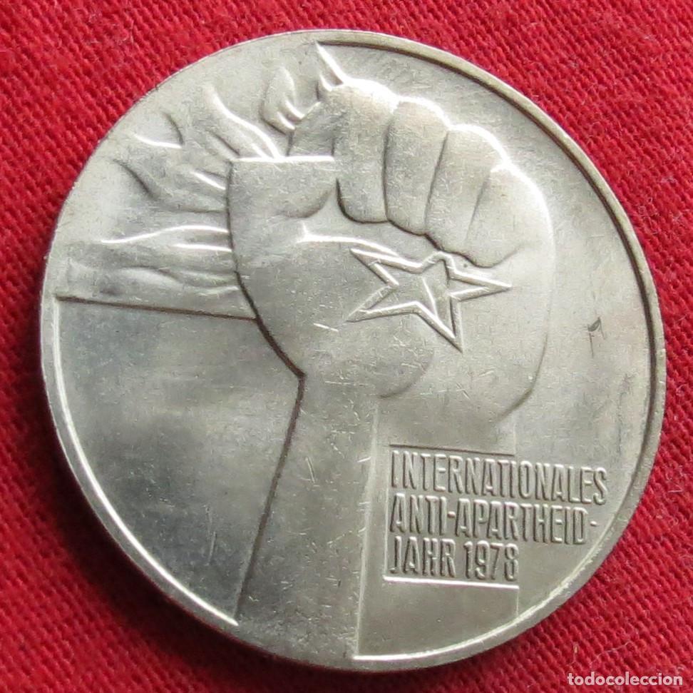 Monedas antiguas de Europa: Alemania DDR 5 marka 1978 anti-apartheid