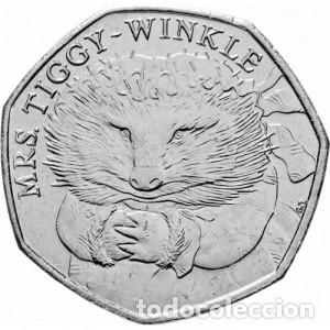 Monedas antiguas de Europa: Reino Unido, 50 peniques 2016 &rdquo;Isabel II - 1982/2022- Tiggy Winkle&rdquo; KM#125.