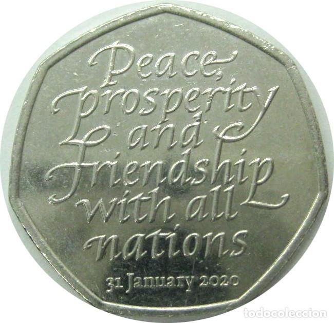 Monedas antiguas de Europa: Reino Unido, 50 peniques 2020 &rdquo;Isabel II - 1982/2022- El Brexit&rdquo; UC#1037