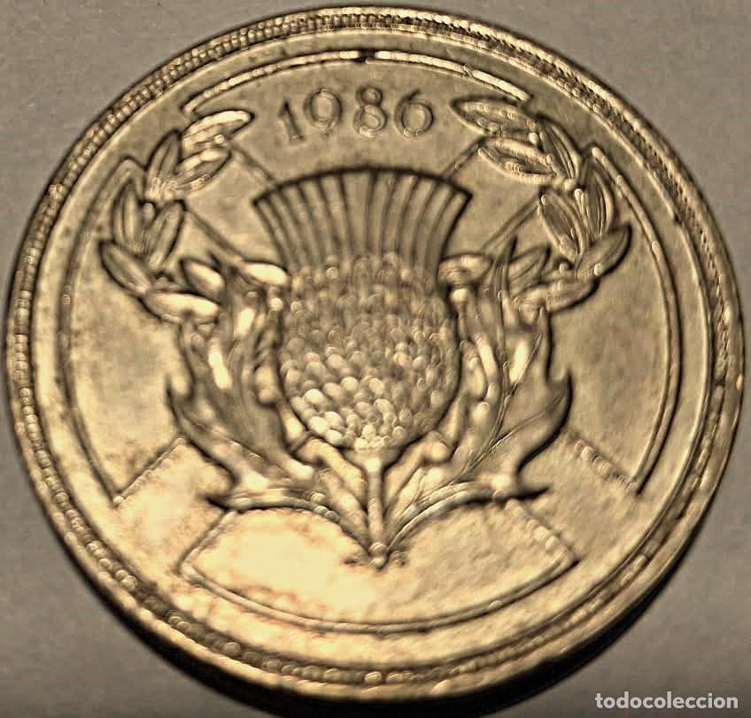 Monedas antiguas de Europa: Reino Unido, 2 Libras 1986 &rdquo;Isabel II 1982/2022&rdquo; KM#947. Algo usada? Ver descripci&oacute;n.