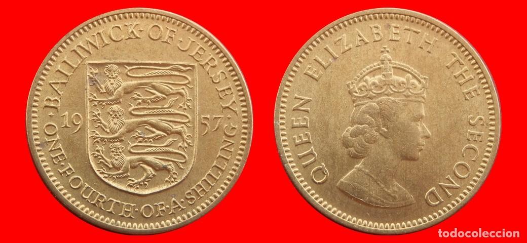 Monedas antiguas de Europa: 1/4 CHELIN SHILLING 1957 JERSEY-154957