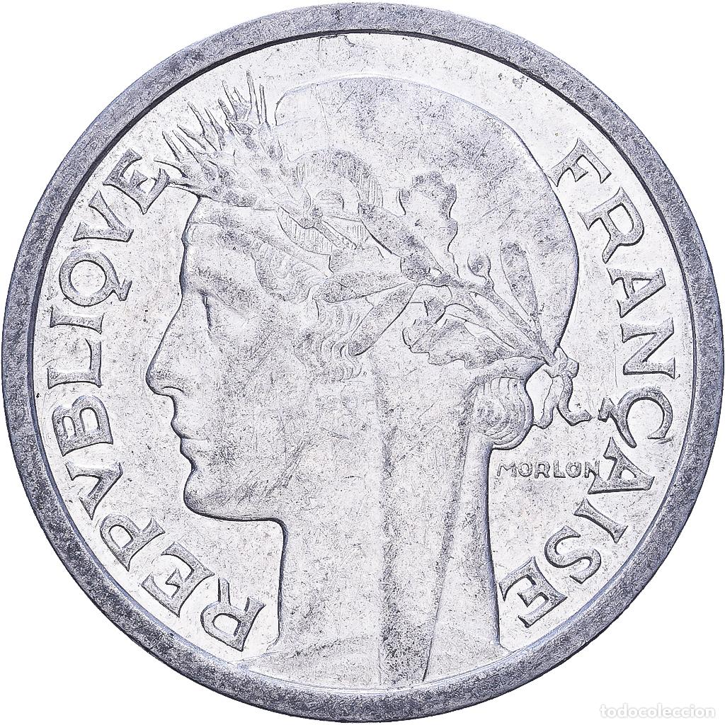 Monedas antiguas de Europa: [#228639] Francia, Franc, Morlon, 1957, Beaumont - Le Roger, Aluminio, BC+, KM:885a.2