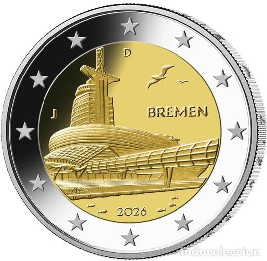 Monedas antiguas de Europa: 2 euros ALEMANIA 2026 - Estado de Bremen - Casa del Clima Bremerhaven