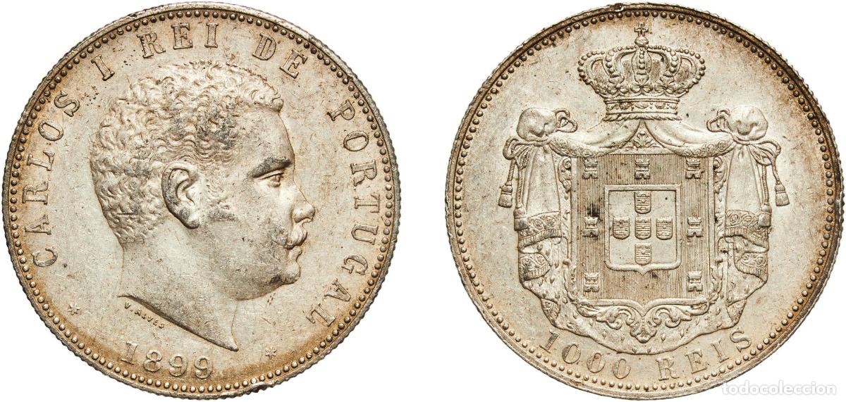Monedas antiguas de Europa: Portugal Kingdom 1899 1000 R&eacute;is - Carlos I With traces of luster Silver (.9167) Lisbon Mint (150000