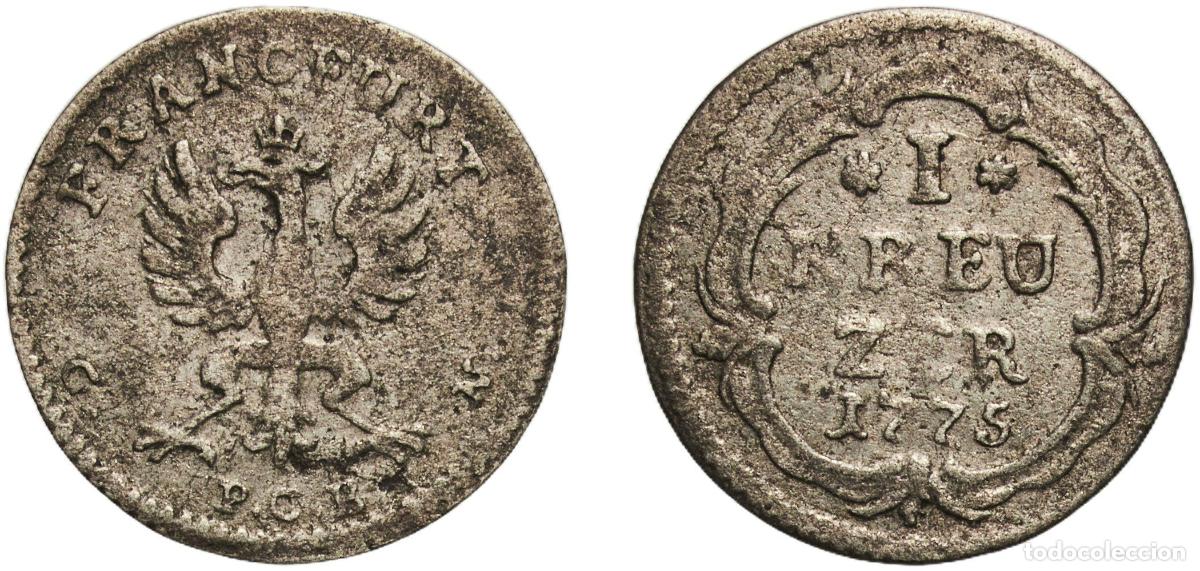 Monedas antiguas de Europa: Germany Free imperial city of Frankfurt German states 1775 PCB GN 1 Kreuzer Billon Frankfurt am Mai