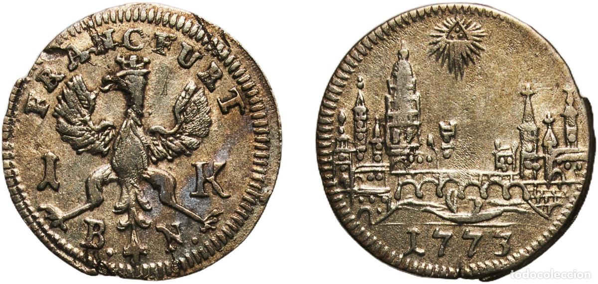 Monedas antiguas de Europa: Germany Free imperial city of Frankfurt German states 1773 B.N. 1 Kreuzer Silver 0.64g XF KM 253 S