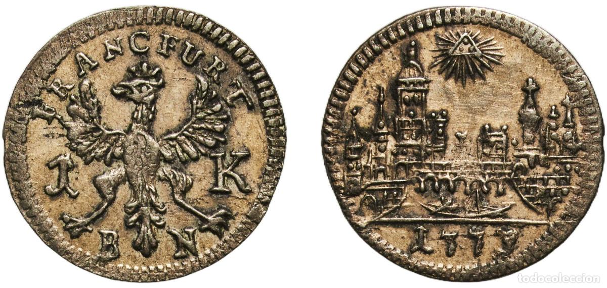 Monedas antiguas de Europa: Germany Free imperial city of Frankfurt German states 1773 BN 1 Kreuzer Silver 0.62g XF KM 253 Sch