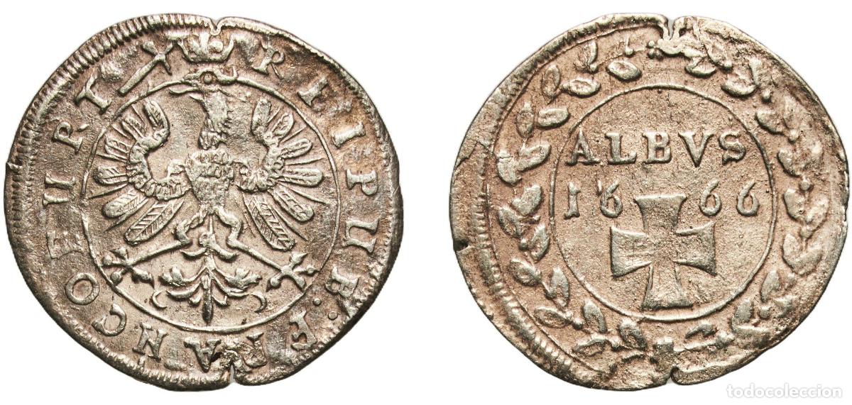 Monedas antiguas de Europa: Germany Free imperial city of Frankfurt German states 1666 1 Albus Silver 0.86g XF KM 108.2
