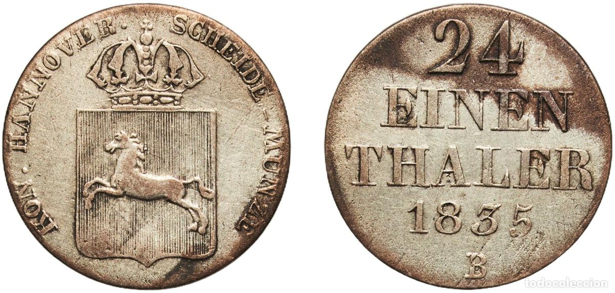 Monedas antiguas de Europa: Germany Kingdom of Hannover Kingdom of Hannover German States 1835 B 1&frasl;24 Thaler - William IV Billo