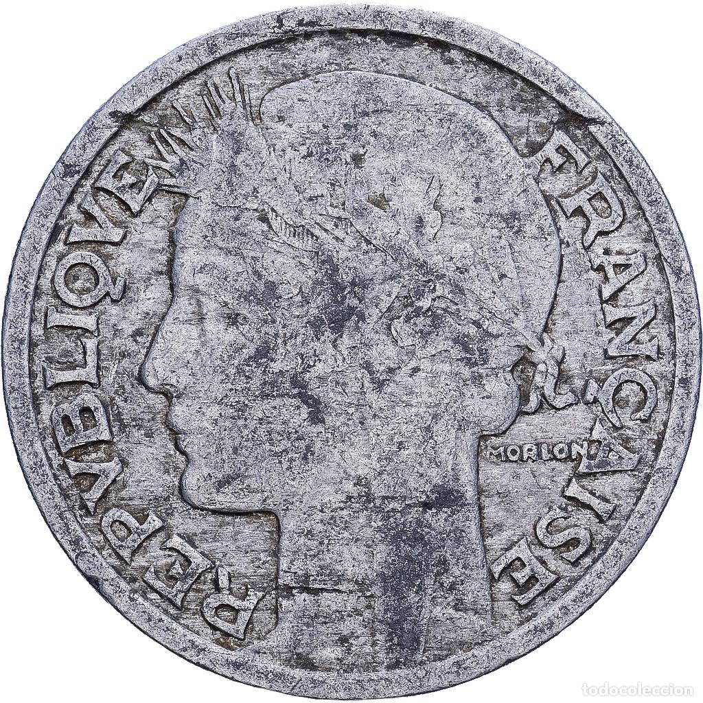 Monedas antiguas de Europa: [#228729] Francia, 2 Francs, Morlon, 1945, Castelsarrasin, Aluminio, BC+, KM:886a.3