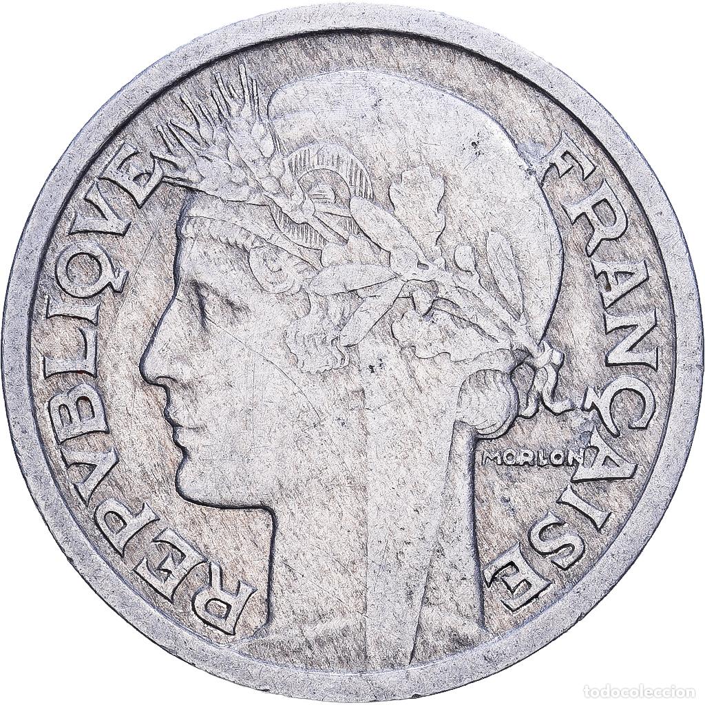 Monedas antiguas de Europa: [#228731] Francia, 2 Francs, Morlon, 1945, Castelsarrasin, Aluminio, MBC, KM:886a.3