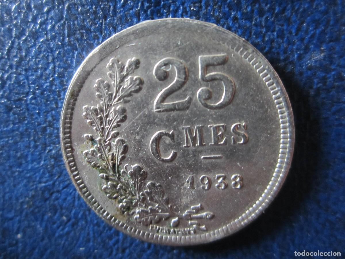 Old Coins of Europe: Luxemburgo 25 c&eacute;ntimos 1938
