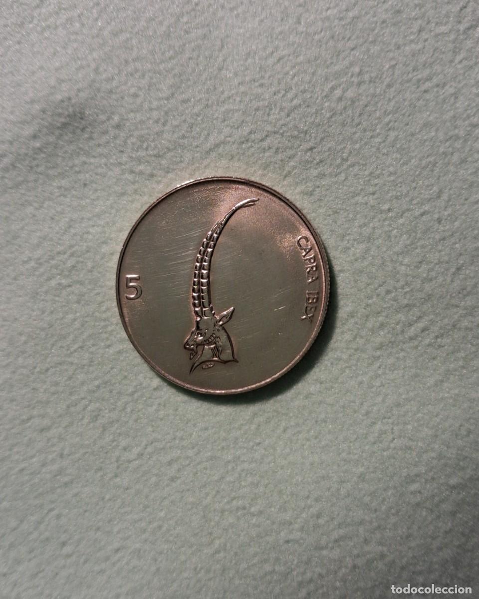 Monedas antiguas de Europa: 5 Tolarjev &Iacute;bice Alpino Eslovenia 2000