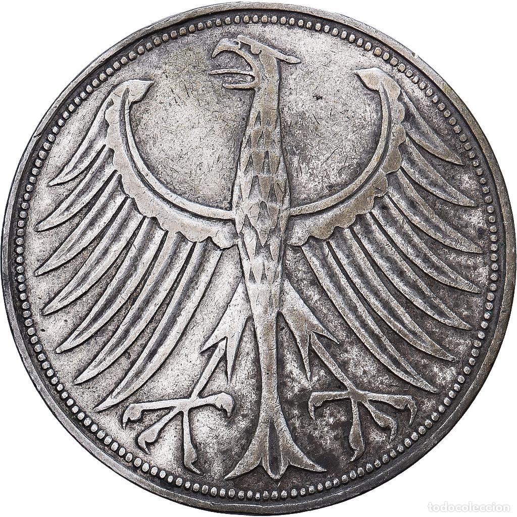 Monedas antiguas de Europa: [#1552107] ALEMANIA - REP&Uacute;BLICA FEDERAL, 5 Mark, 1951, Munich, Plata, MBC+, KM:112.1