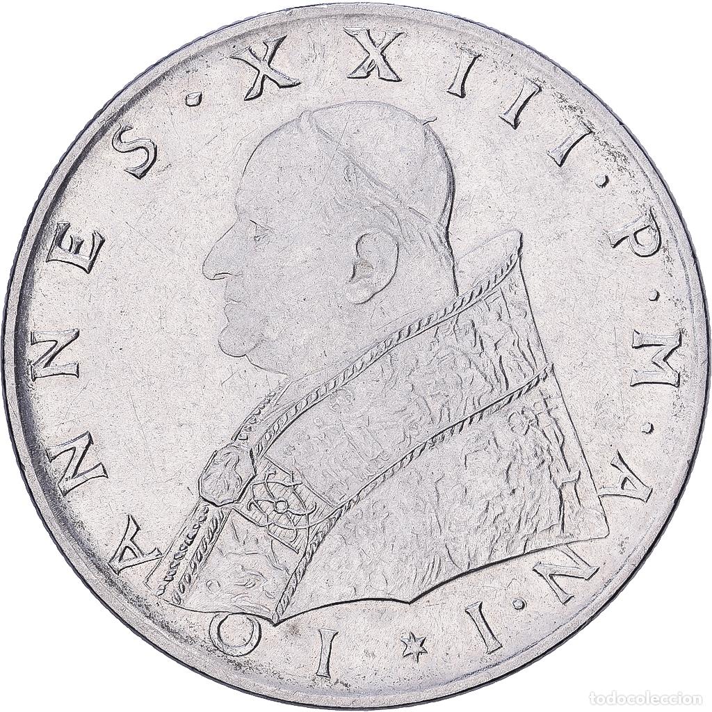 Monedas antiguas de Europa: [#1552155] CIUDAD DEL VATICANO, John XXIII, 100 Lire, 1959, Rome, Acero inoxidable, MBC+