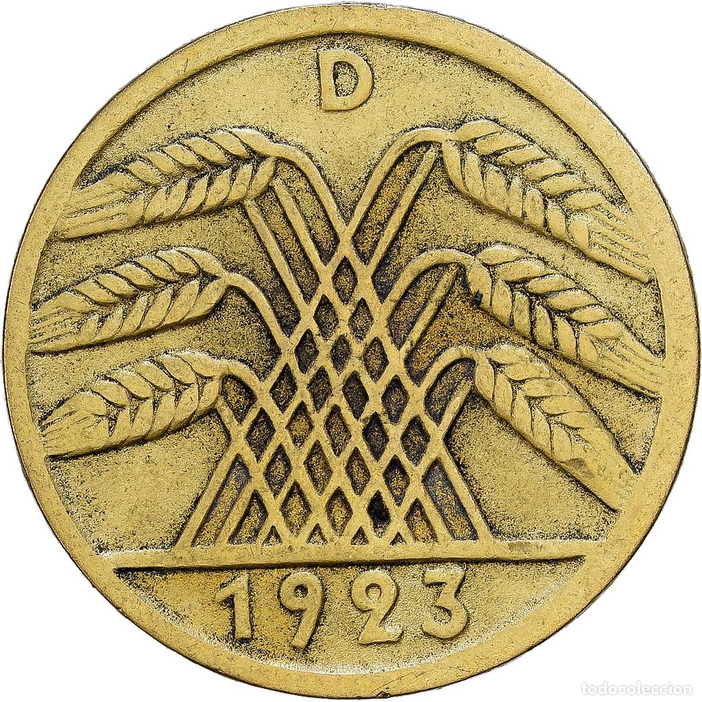 Monedas antiguas de Europa: [#1552178] ALEMANIA - REP&Uacute;BLICA DE WEIMAR, 5 Rentenpfennig, 1923, Munich, Aluminio -