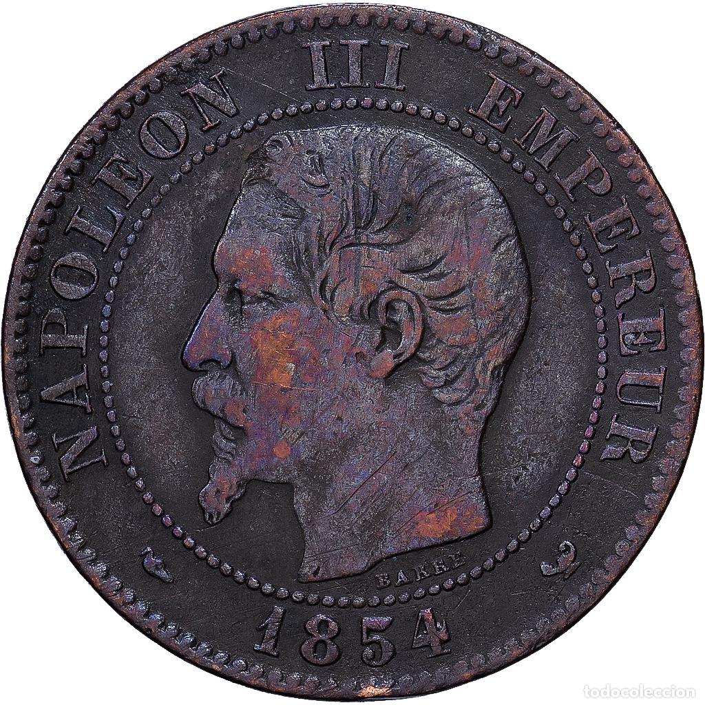 Monedas antiguas de Europa: [#1552150] Francia, Napoleon III, 2 Centimes, 1854, Lille, Bronce, BC+, Gadoury:103