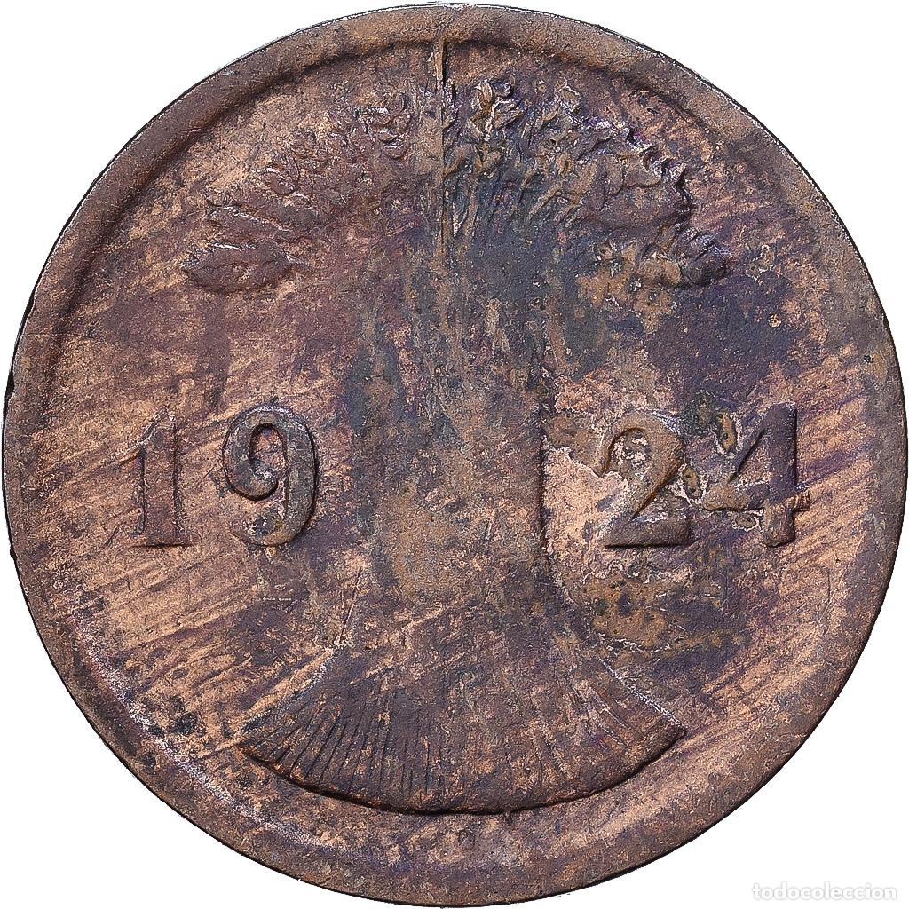 Monedas antiguas de Europa: [#1552180] ALEMANIA - REP&Uacute;BLICA DE WEIMAR, 2 Rentenpfennig, 1924, Munich, Bronce, MBC