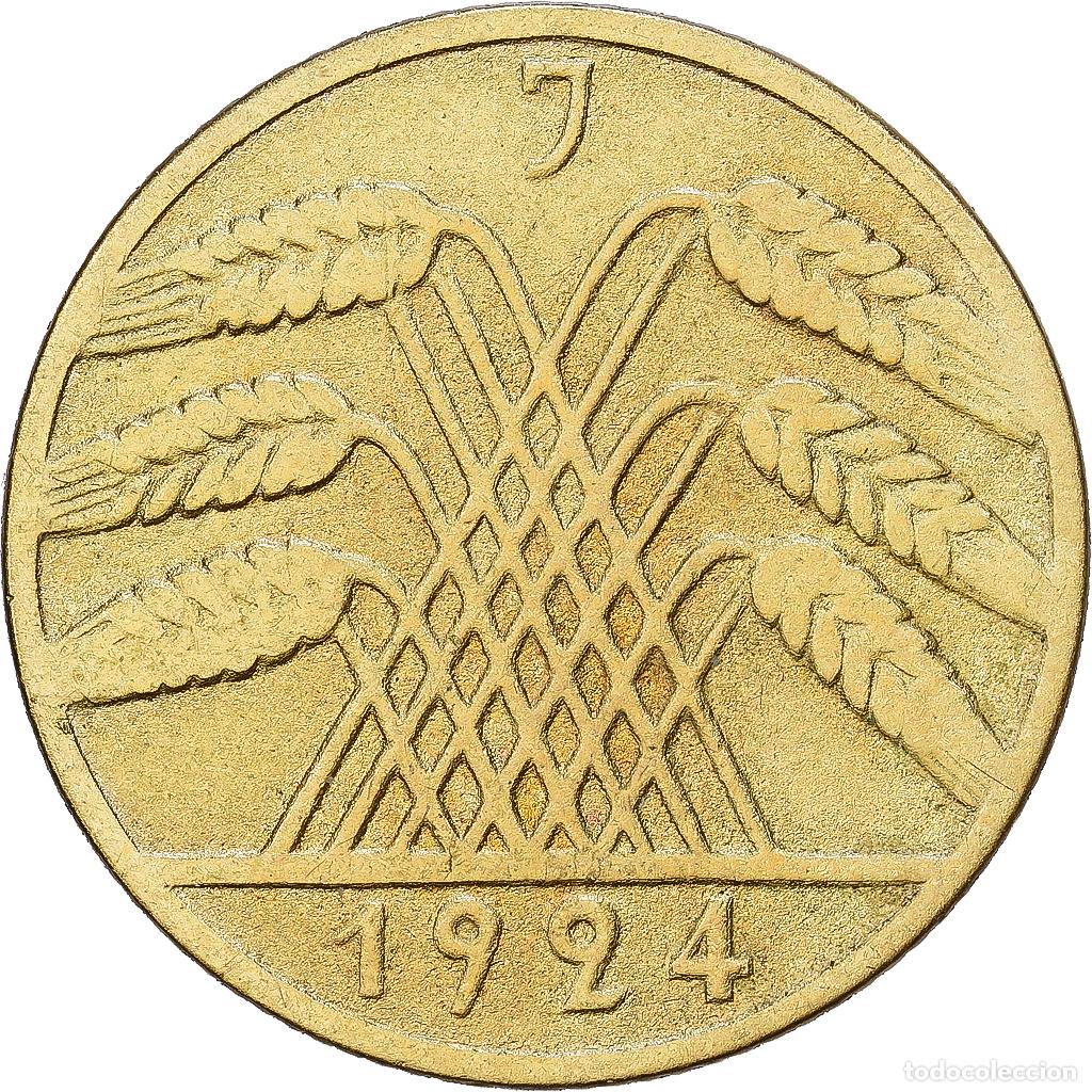 Monedas antiguas de Europa: [#1552183] ALEMANIA - REP&Uacute;BLICA DE WEIMAR, 10 Rentenpfennig, 1924, Hambourg, Aluminio -
