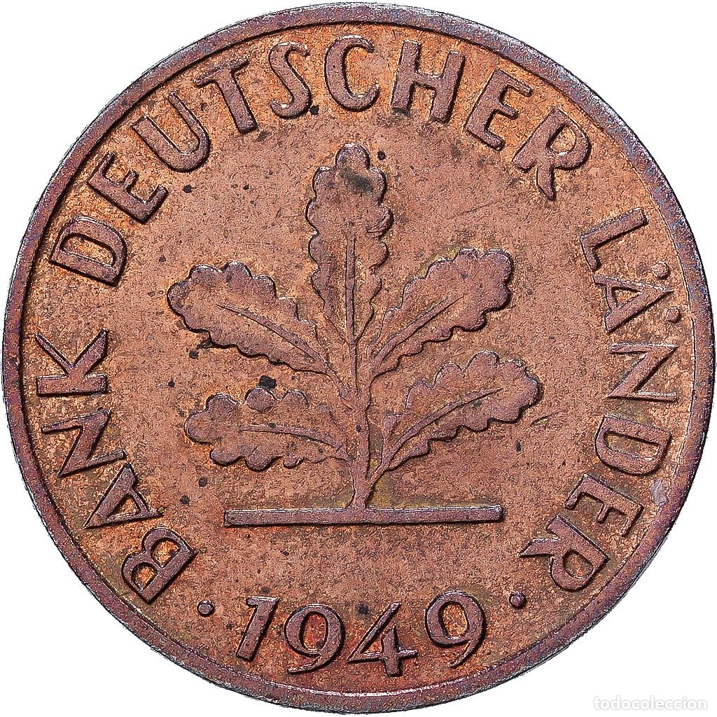 Monedas antiguas de Europa: [#1552190] ALEMANIA - REP&Uacute;BLICA FEDERAL, Pfennig, 1949, Stuttgart, Cobre chapado en acero