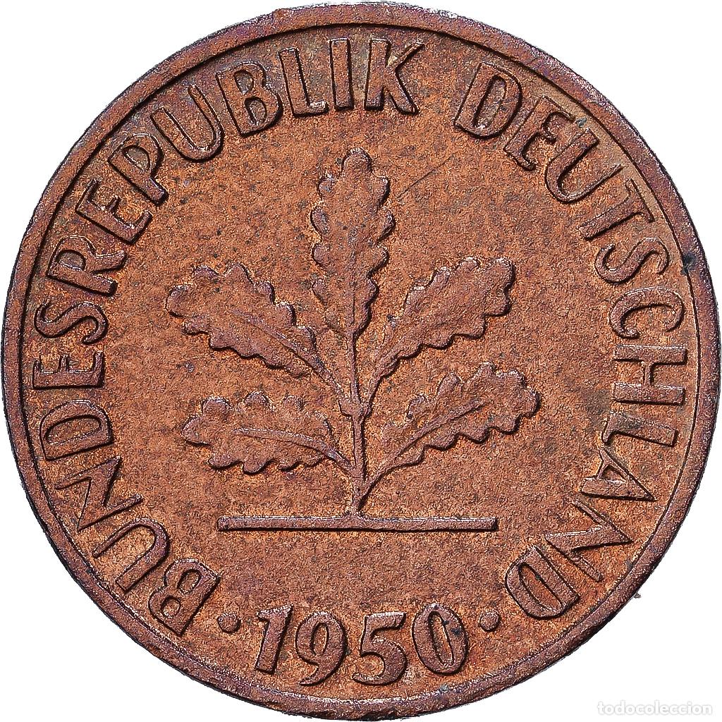 Monedas antiguas de Europa: [#1552191] ALEMANIA - REP&Uacute;BLICA FEDERAL, Pfennig, 1950, Karlsruhe, Cobre chapado en acero