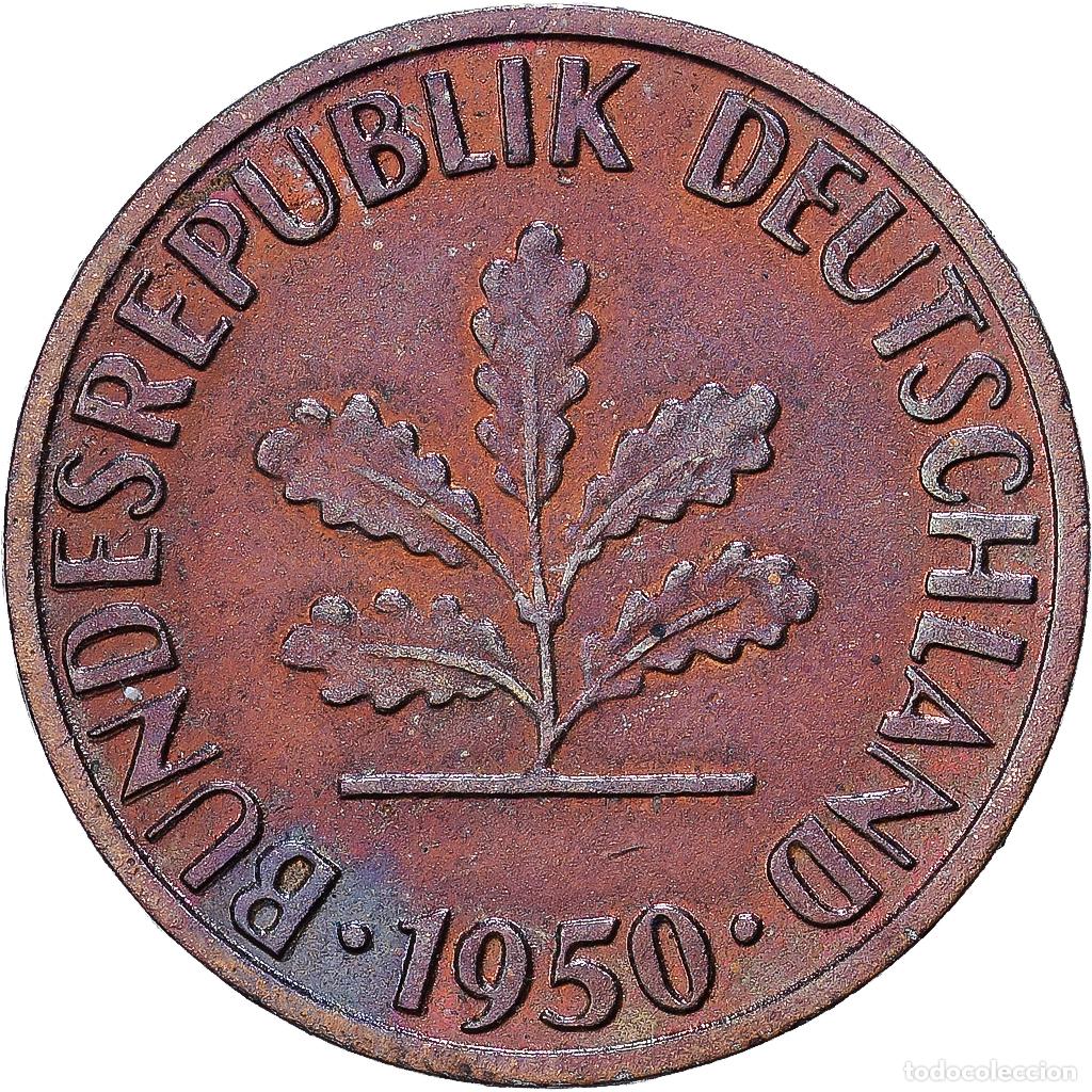 Monedas antiguas de Europa: [#1552192] ALEMANIA - REP&Uacute;BLICA FEDERAL, Pfennig, 1950, Stuttgart, Cobre chapado en acero