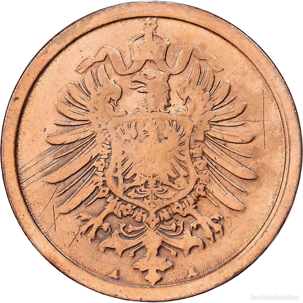 Monedas antiguas de Europa: [#1552195] ALEMANIA - IMPERIO, Wilhelm I, 2 Pfennig, 1874, Berlin, Cobre, MBC, KM:2