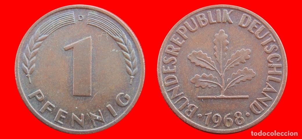 Monedas antiguas de Europa: 1 PFENNIG 1968-D BRD ALEMANIA-154994