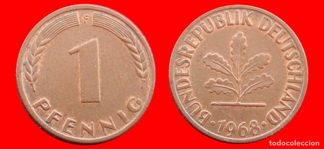 Monedas antiguas de Europa: 1 PFENNIG 1968-F BRD ALEMANIA-154995