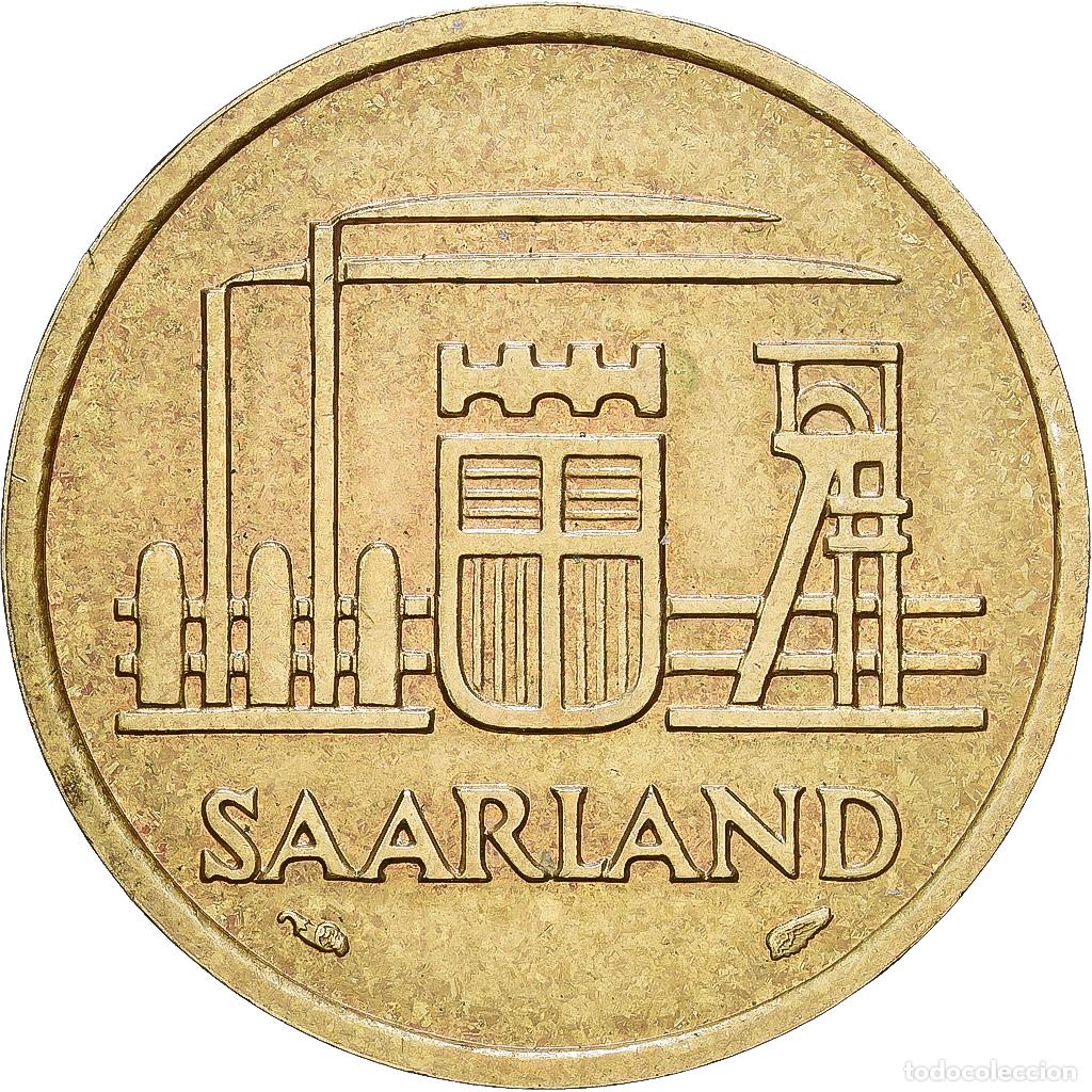 Monedas antiguas de Europa: [#1552170] SARRE, 20 Franken, 1954, Paris, Aluminio - bronce, MBC+, Gadoury:2, KM:2