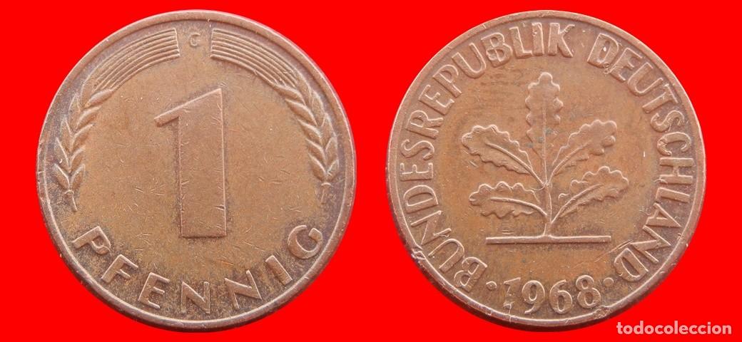Monedas antiguas de Europa: 1 PFENNIG 1968-G BRD ALEMANIA-154996