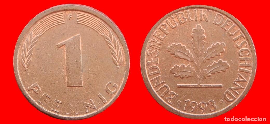 Monedas antiguas de Europa: 1 PFENNIG 1993-F BRD ALEMANIA-15501
