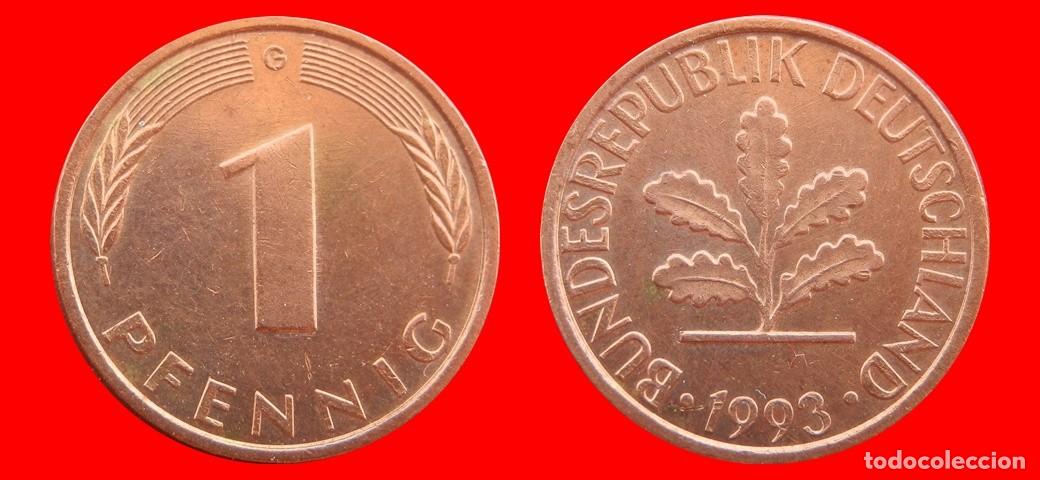 Monedas antiguas de Europa: 1 PFENNIG 1993-G BRD ALEMANIA-15502
