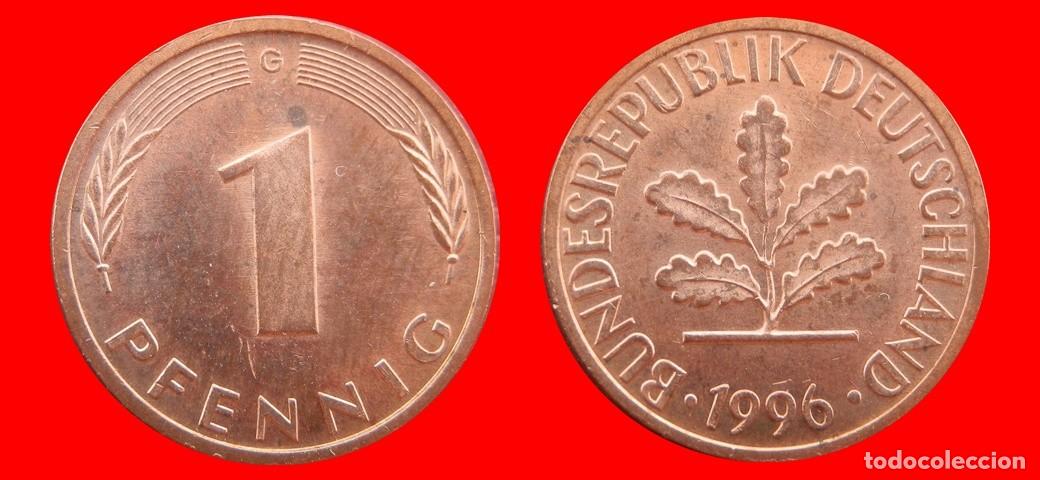 Monedas antiguas de Europa: 1 PFENNIG 1996-G BRD ALEMANIA-15504